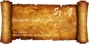 Szondi Győző névjegykártya